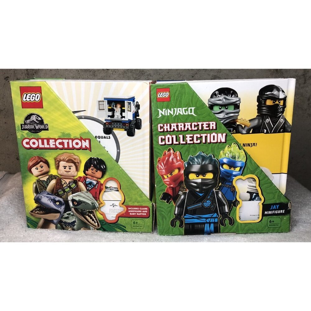 LEGO JURASSIC WORLD COLLECTION & NINJAGO CHARACTER COLLECTION BOOK LOT 16 BOOKS